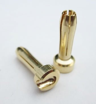 TQ Wire - 4mm HD Male Bullets (Charger Side, pr.) Gold - Hobby Recreation Products
