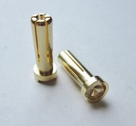 TQ Wire - 5mm Male Bullets Low Profile (pr.) Gold 19mm - Hobby Recreation Products