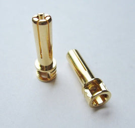 TQ Wire - 5mm Male Bullets Window Top (pr.) Gold 21mm - Hobby Recreation Products