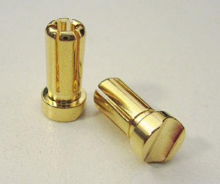 TQ Wire - 5mm Male Short Light Bullets (pr.) Gold 13mm - Hobby Recreation Products