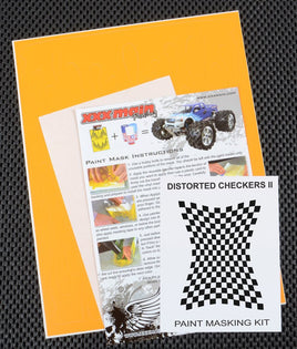 XXX Main Racing - Distorted Checkers II Paint Mask - Hobby Recreation Products