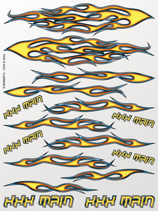 XXX Main Racing - Flammable Sticker Sheet - Hobby Recreation Products