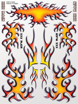 XXX Main Racing - Freaky Flames Sticker Sheet - Hobby Recreation Products