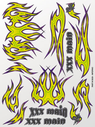 XXX Main Racing - Inferno Sticker Sheet - Hobby Recreation Products