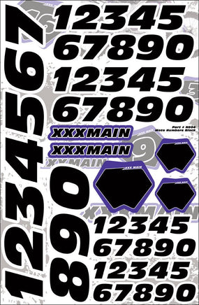 XXX Main Racing - Moto Numbers - Black - Hobby Recreation Products