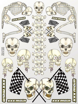 XXX Main Racing - Skeletons Sticker Sheet - Hobby Recreation Products