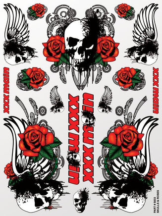 XXX Main Racing - Skulls & Roses Sticker Sheet - Hobby Recreation Products