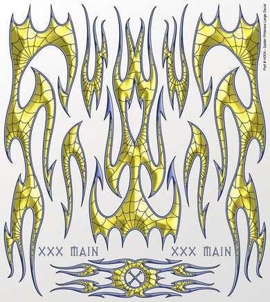 XXX Main Racing - Spider Phlames (Flames) Large Decal - Hobby Recreation Products