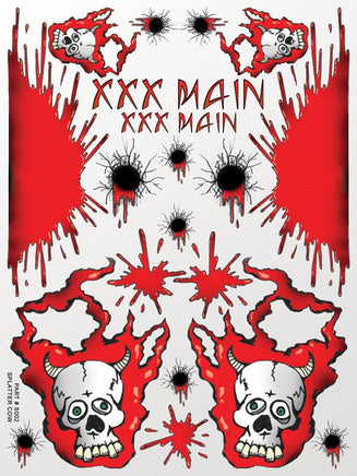 XXX Main Racing - Splatter Cow Sticker Sheet - Hobby Recreation Products