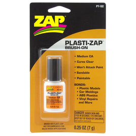 ZAP Glue - Brush-On Plasti-Zap Glue 1/4oz - Hobby Recreation Products