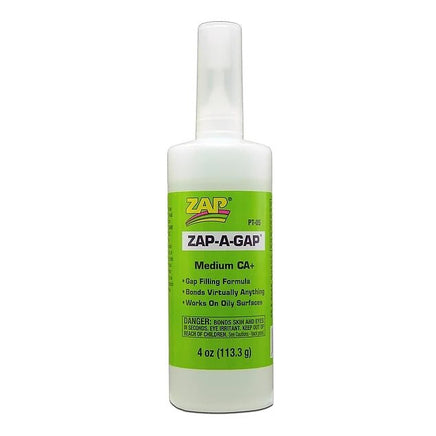 ZAP Glue - Zap-A-Gap CA+ Glue 4oz - Hobby Recreation Products